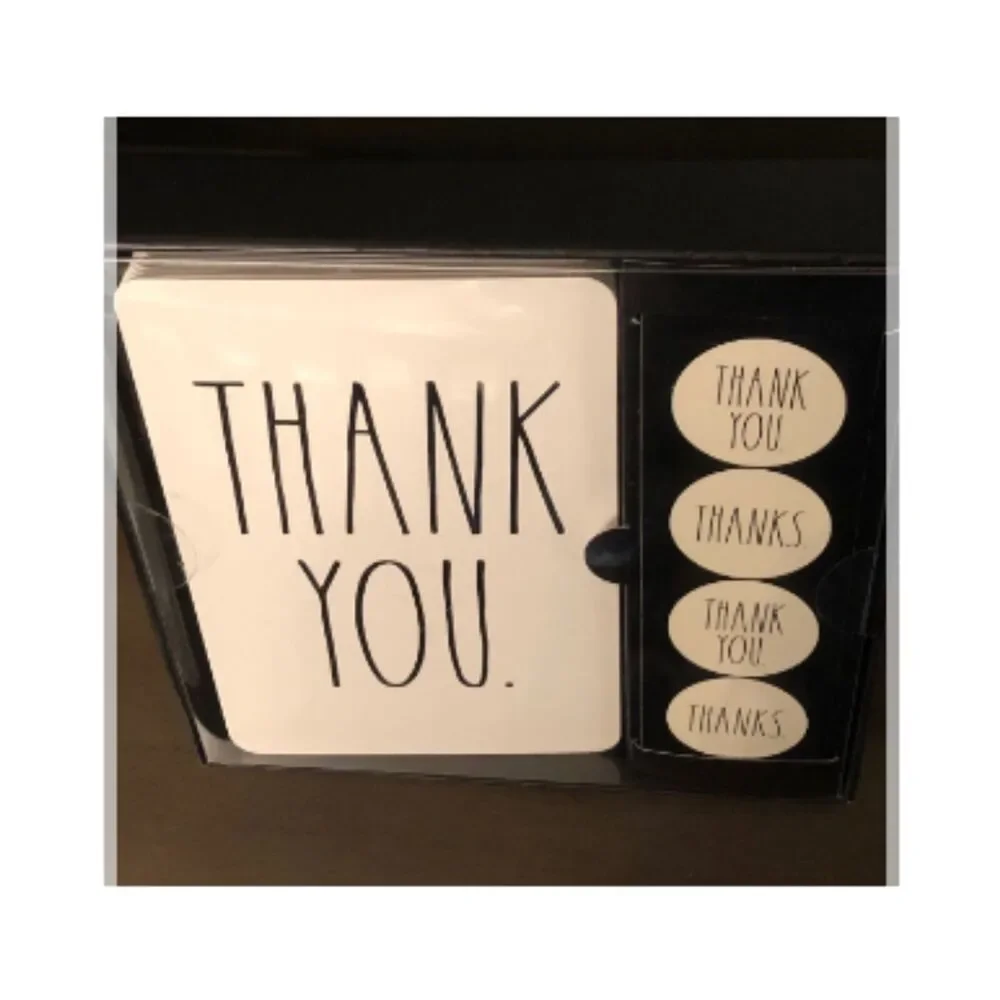 Rae Dunn THANK YOU Note Cards w Stickers & Envelopes 2 Sets Total 24 cards NEW